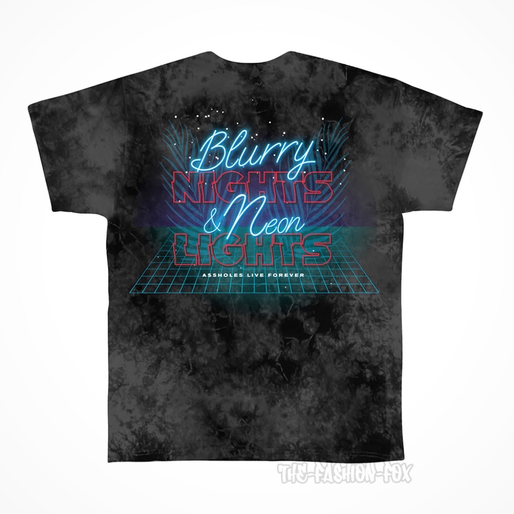 Assholes Live Forever ALF Blurry Nights Foggy Night Tie Dye Tee T-Shirt Unisex L